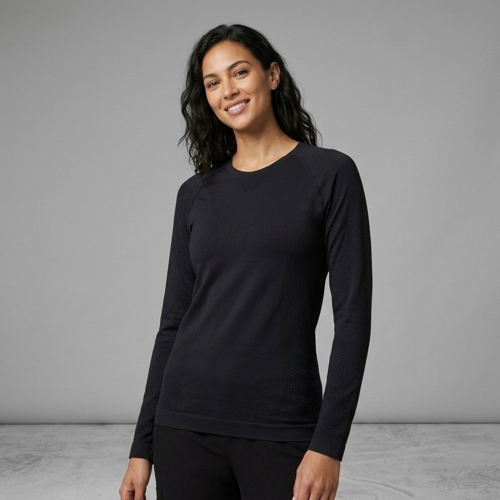 NWOT FIGS Seamless Long Sleeve Underscrub Black XL‎ W22KW1010 Raglan Base Layer